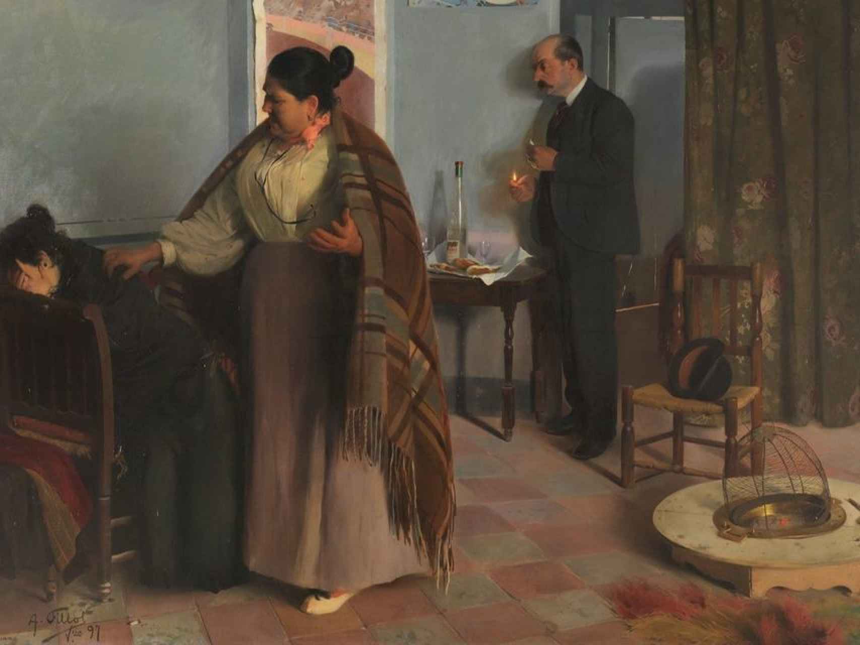Mientras Sáenz pinta a sus niñas desnudas, Fillol denuncia la prostitución en La bestia humana (1897).