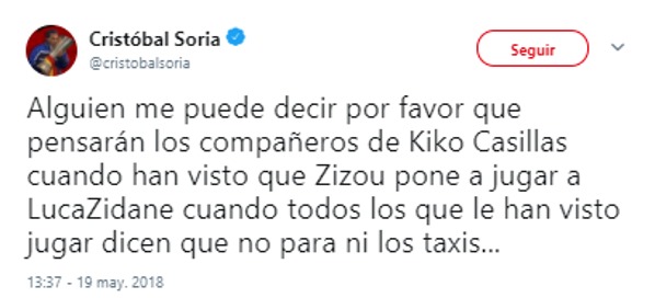 Tuit de Cristóbal Soria