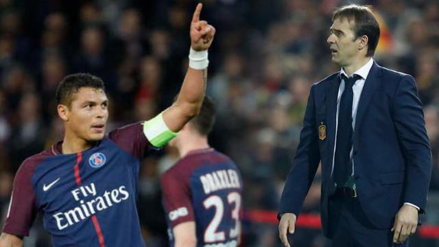 Thiago Silva y Julen Lopetegui