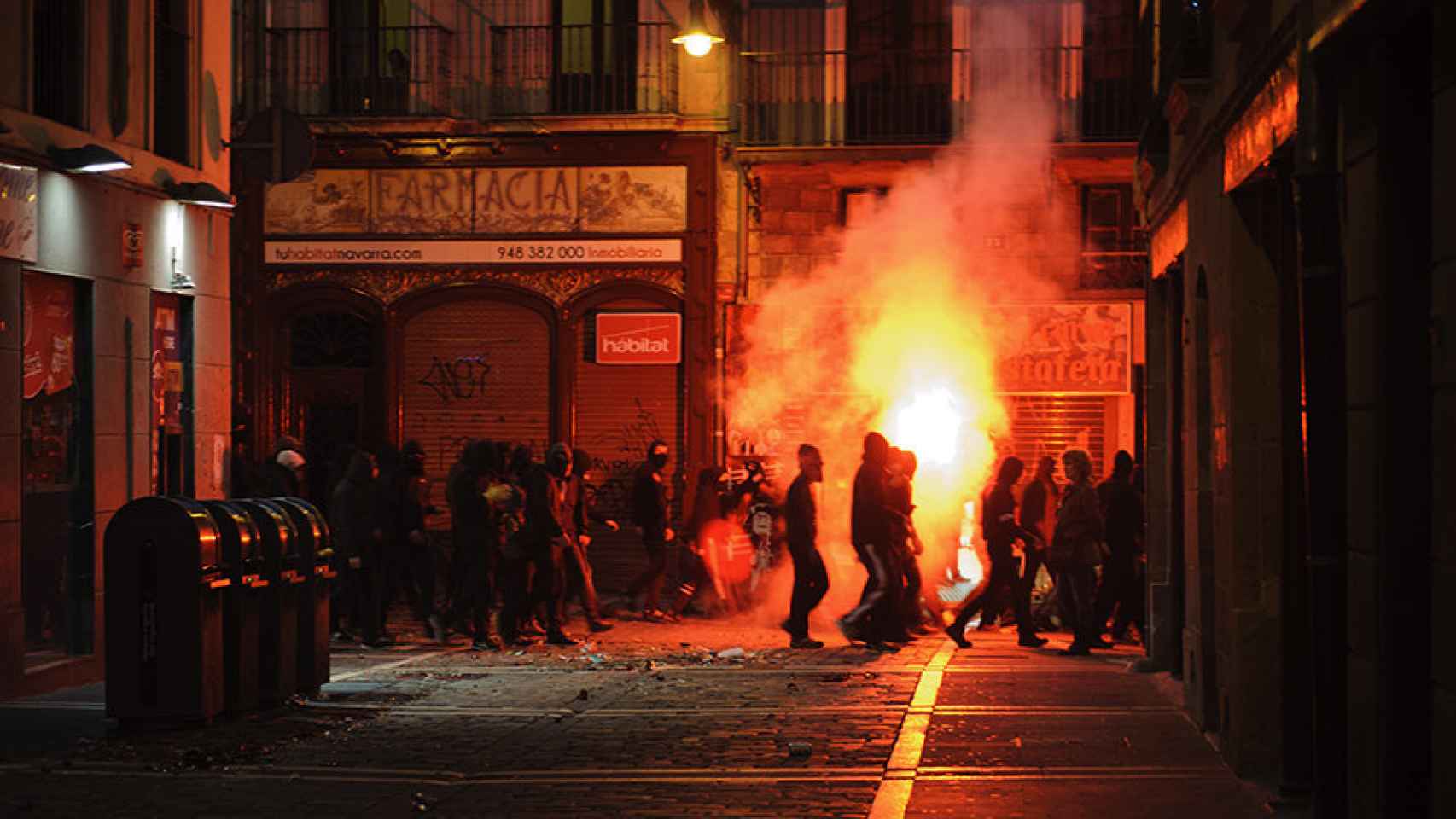 Disturbios en el caso viejo de Pamplona en marzo de 2017
