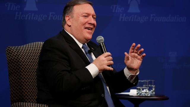 El secretario de Estados Mike Pompeo, este lunes durante un evento en Washington.