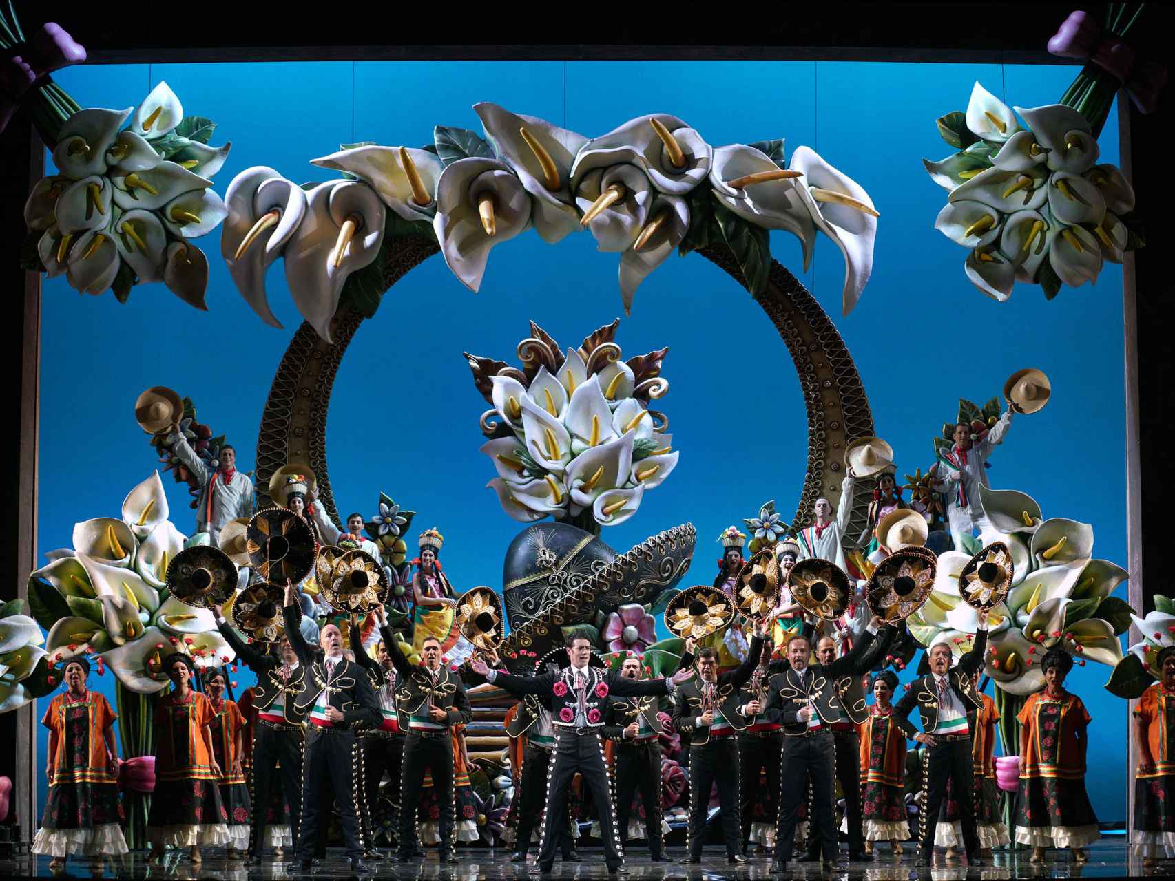 Un momento de la función de El cantor de México, en el Teatro de la Zarzuela.
