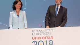 Ana Botín y Mariano Rajoy durante la clausura de la IV Conferencia de Rectores de Universia.