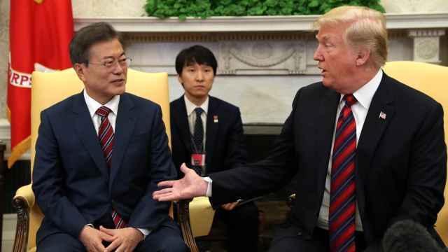 El presidente de Corea del Sur, Moon Jae-in, y Donald Trump en la Casa Blanca.