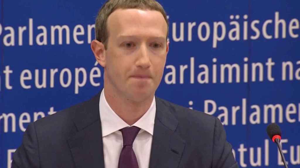Zuckerberg, durante su comparecencia ante la Eurocámara