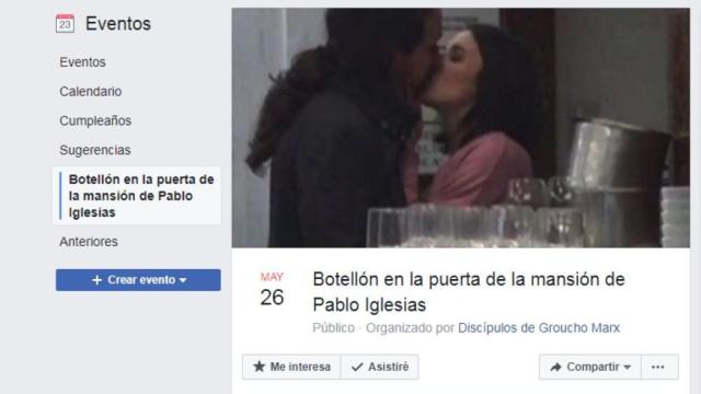 El evento de Facebook en la mansión de Iglesias y Montero para el próximo sábado