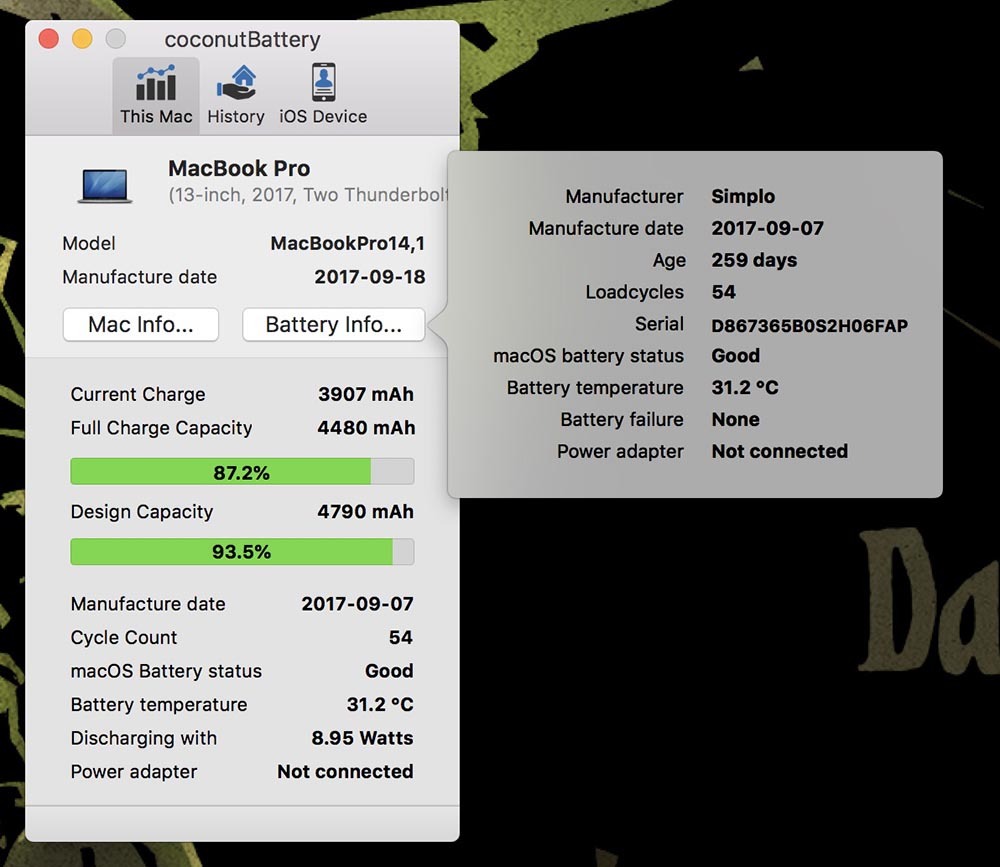 coconutbattery macos battery status good coconutbattery macos battery status good