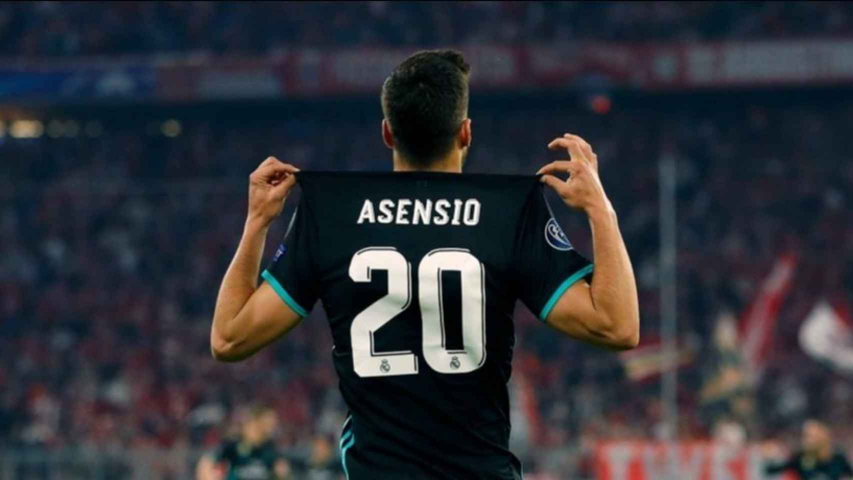 Asensio celebra su gol al Bayern