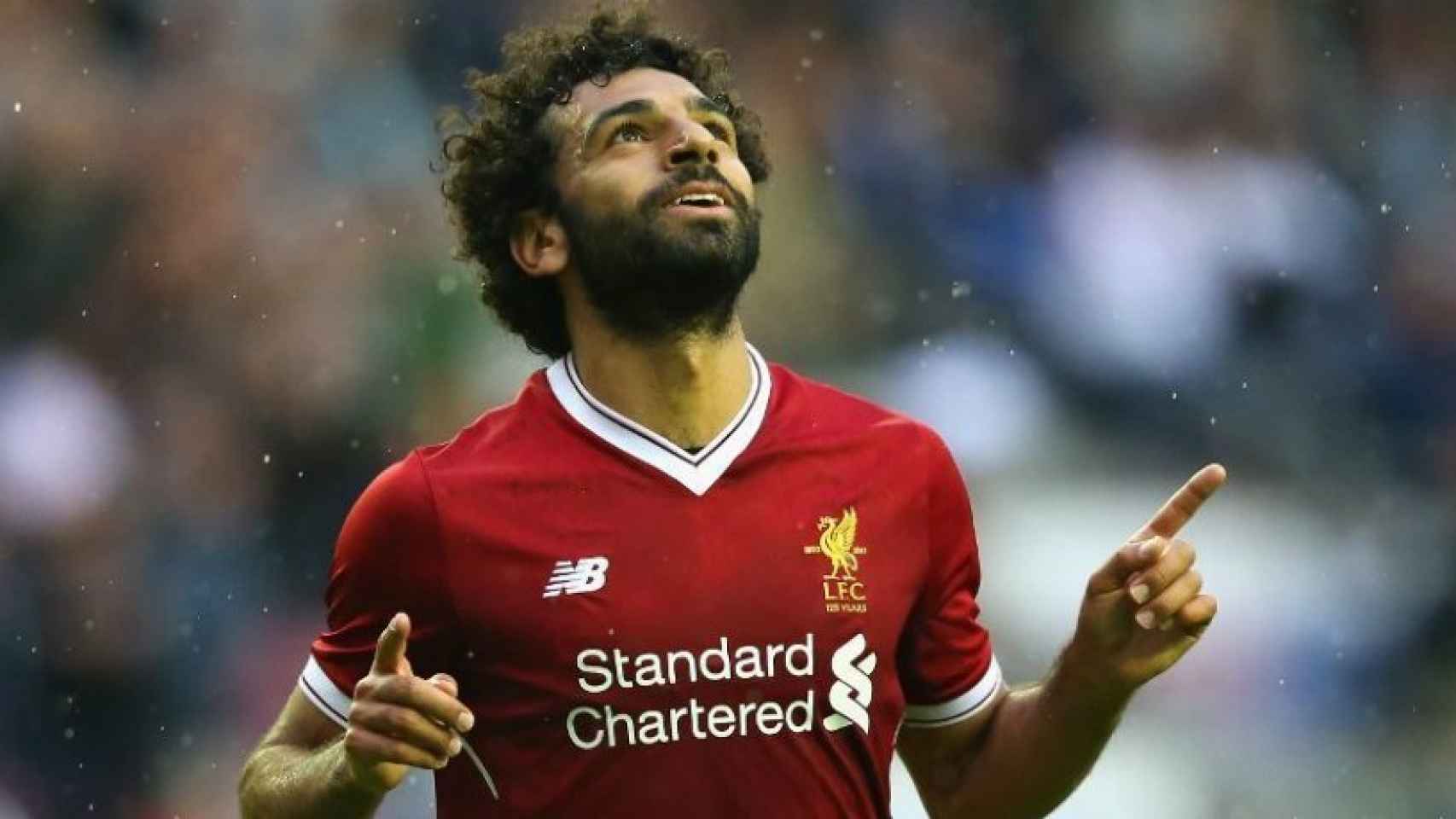 Salah, con la elástica 'red' del Liverpool. Foto: liverpoolfc.com
