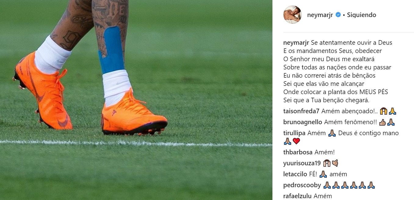 El intrigante mensaje de Neymar tras superar su lesión