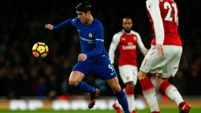 Morata contra el Chelsea. Foto Twitter (@ChelseaFC)