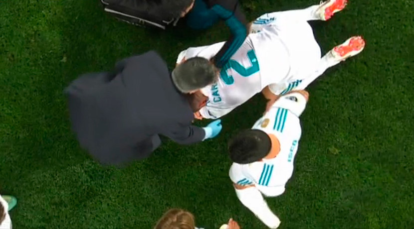 Carvajal, en el suelo dolorido