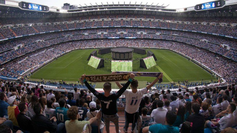 El Santiago Bernabéu durante la final