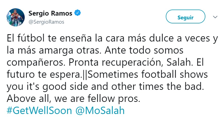 El mensaje más aplaudido de Ramos a Salah