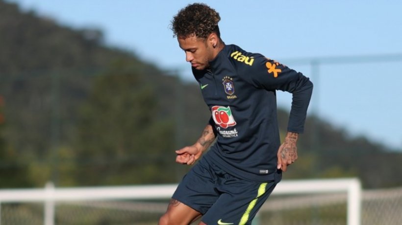 Neymar, en un entrenamiento de Brasil. Foto: Twitter (CBF_Futebol)