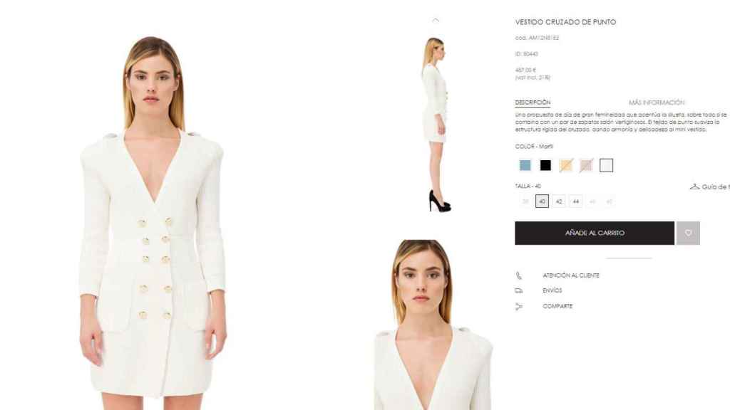 Captura de la compra online  del vestido.