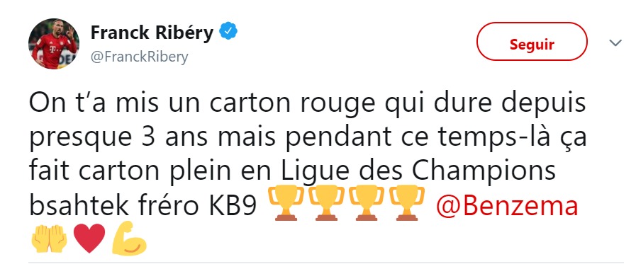 Ribery felicita a Benzema con un zasca a la selección francesa
