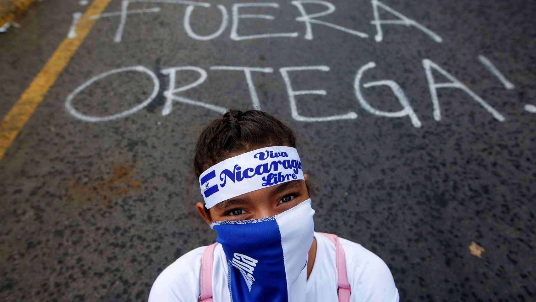Manifestante en una protesta contra Daniel Ortega