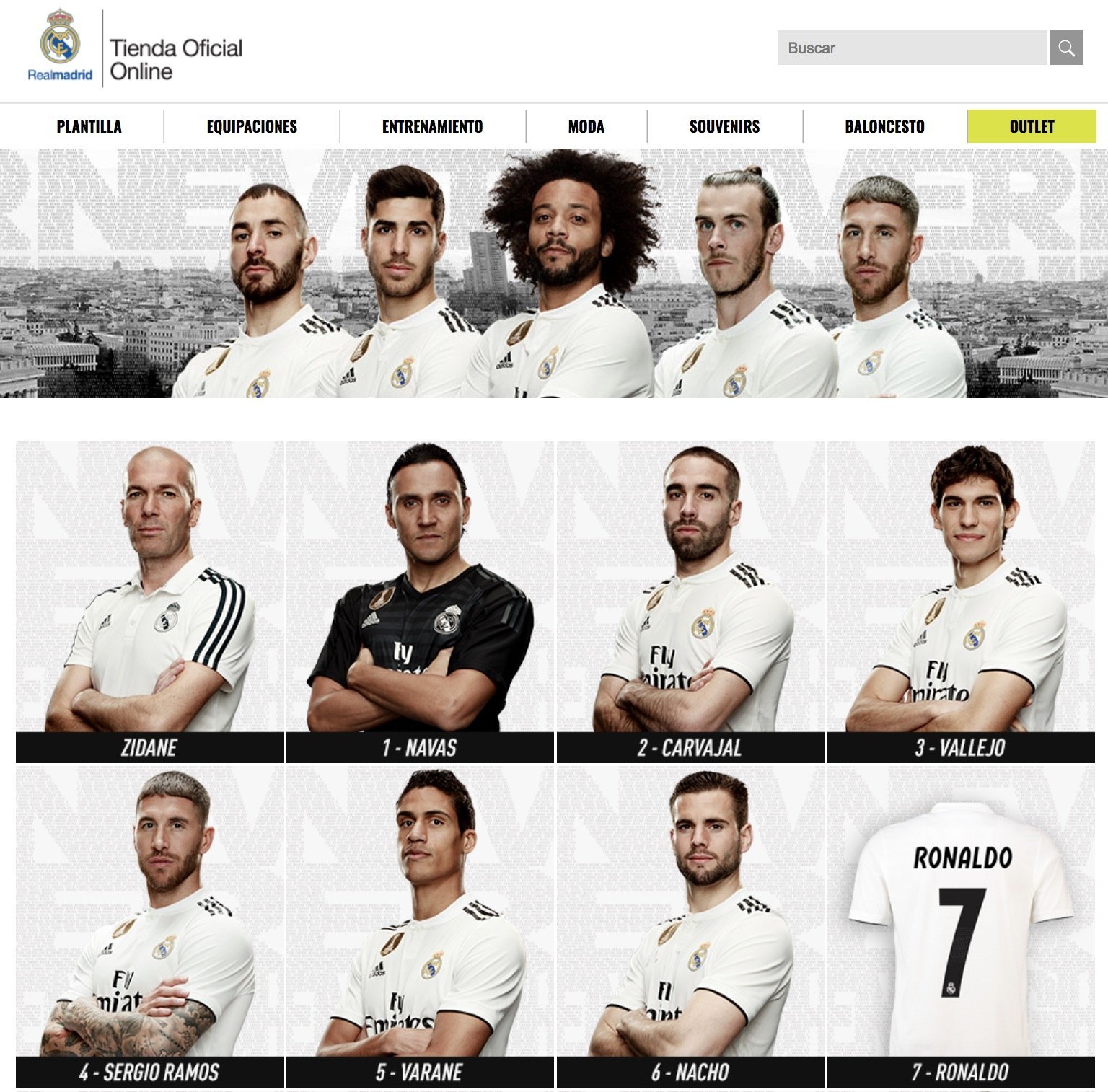 Cristiano Ronaldo no aparece en la tienda oficial del Real Madrid