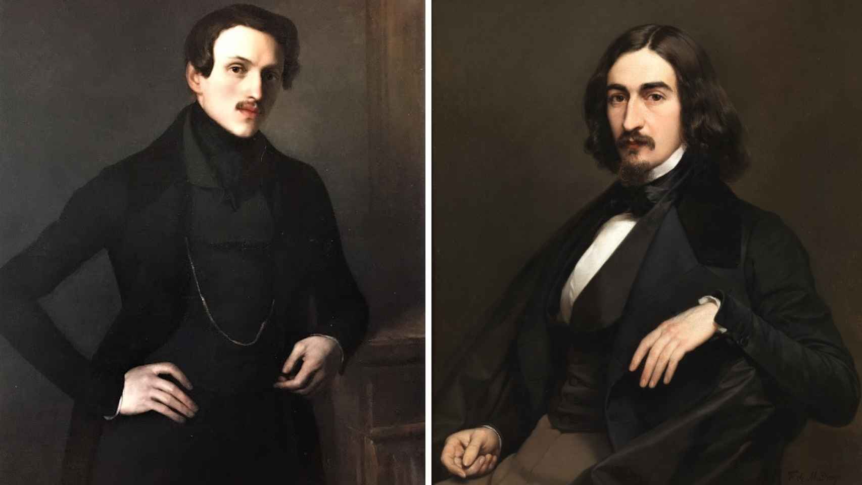 Federico de Madrazo y Carlos Luis de Ribera, retratos entre ellos, en 1839.