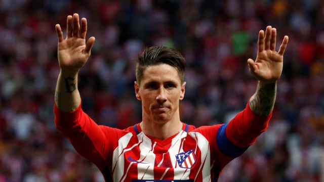 Fernando Torres, en su despedida del Atlético de Madrid.