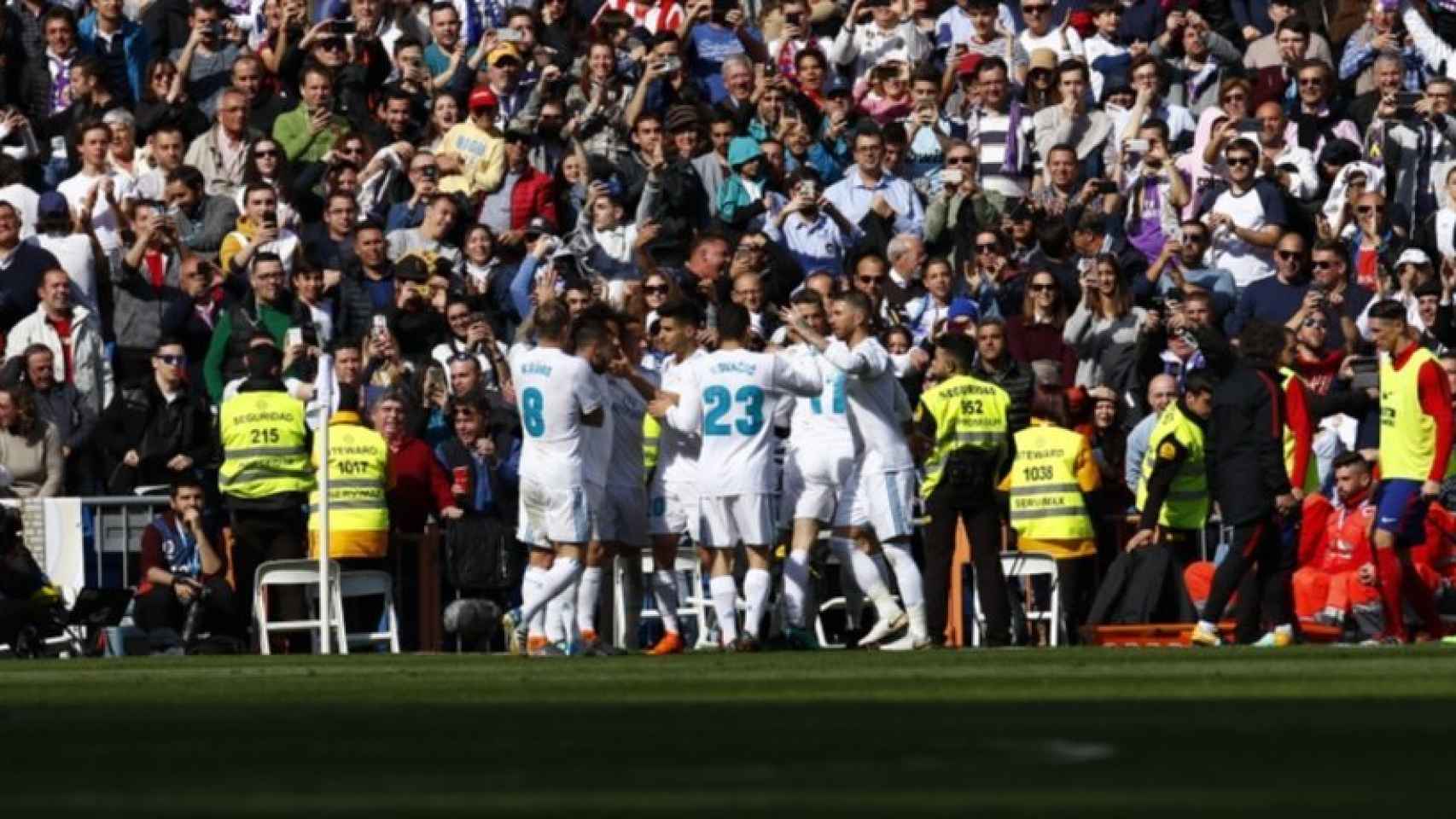 Celebración del gol de Cristiano al Atleti. Foto: Pedro Rodríguez/El Bernabéu