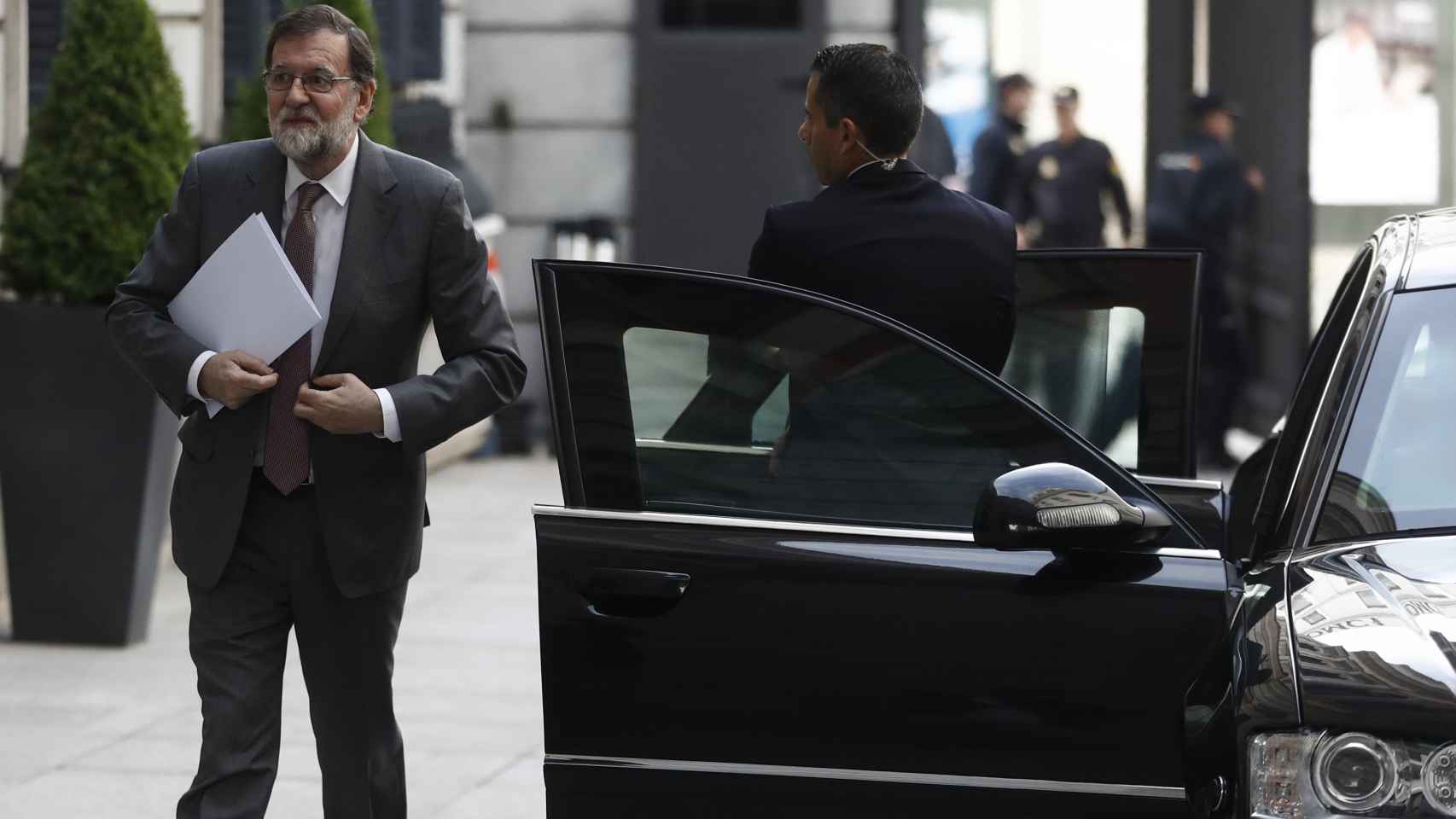 Mariano Rajoy, este miércoles a su llegada a la que podría ser su última sesión de control.