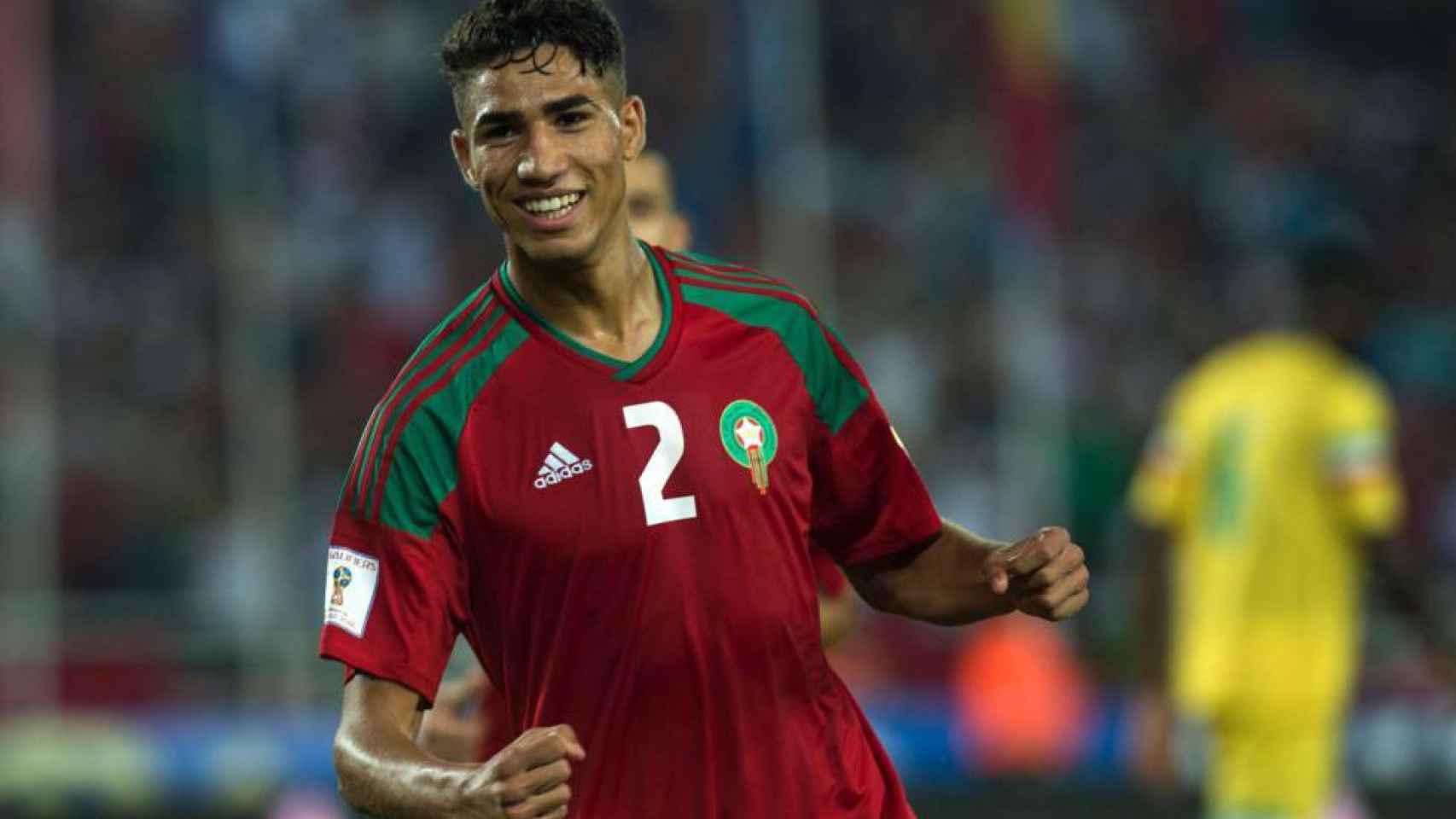 Achraf celebra la victoria de Marruecos.