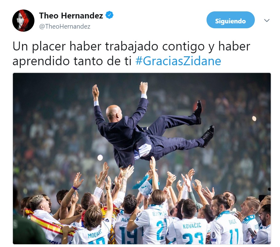 Mensaje de Theo Hernández a Zidane