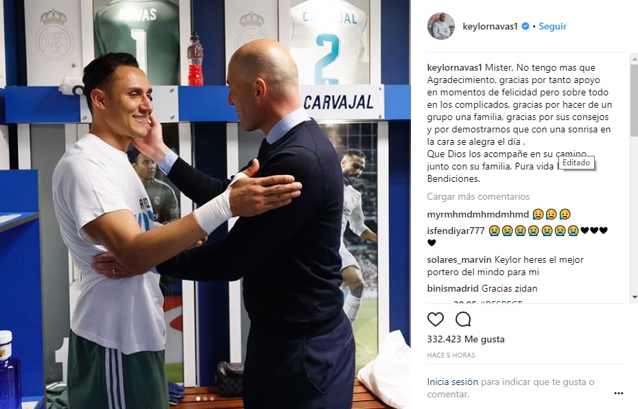 Keylor Navas: Zidane siempre me dio su voto de confianza