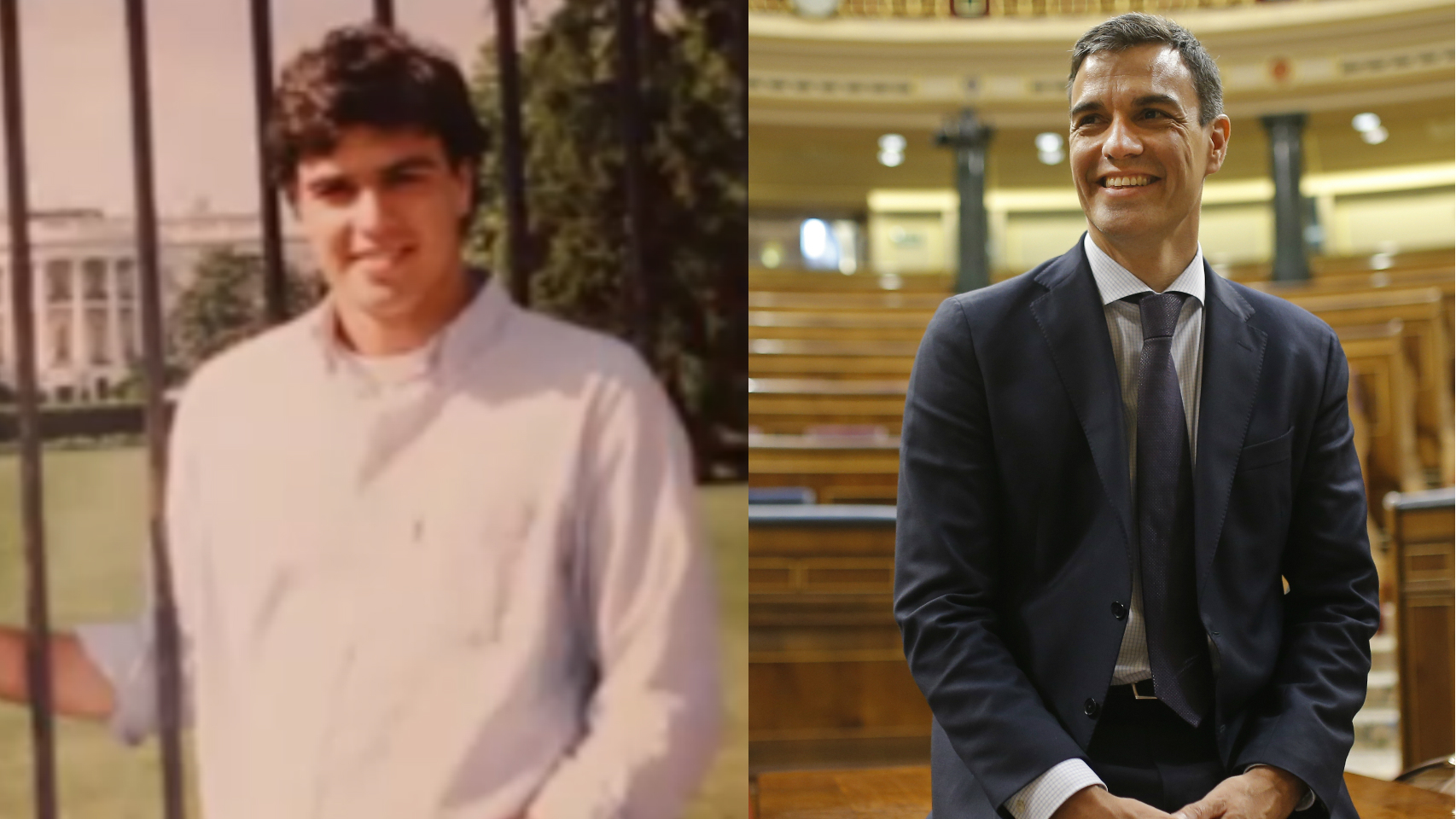 El antes y el después de Pedro Sánchez en un Fotomontaje de Jaleos.