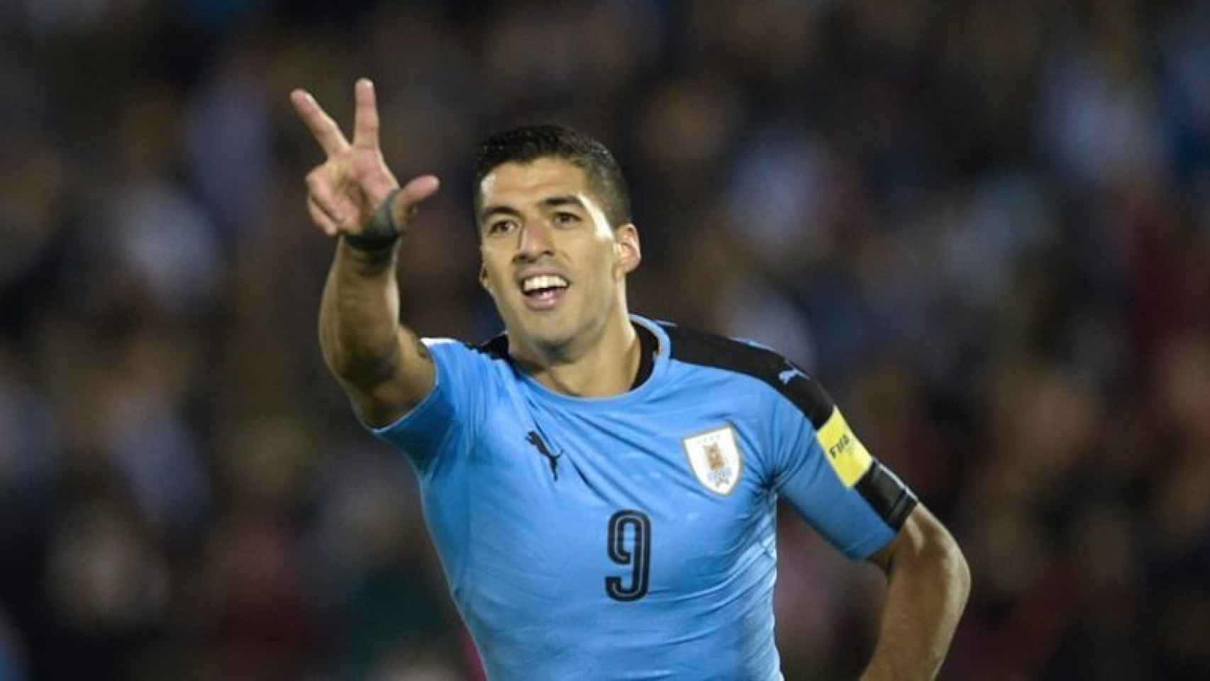 Luis Suárez, en un partido con la selección de Uruguay.