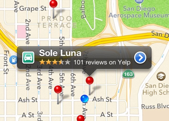 yelp apple maps ios