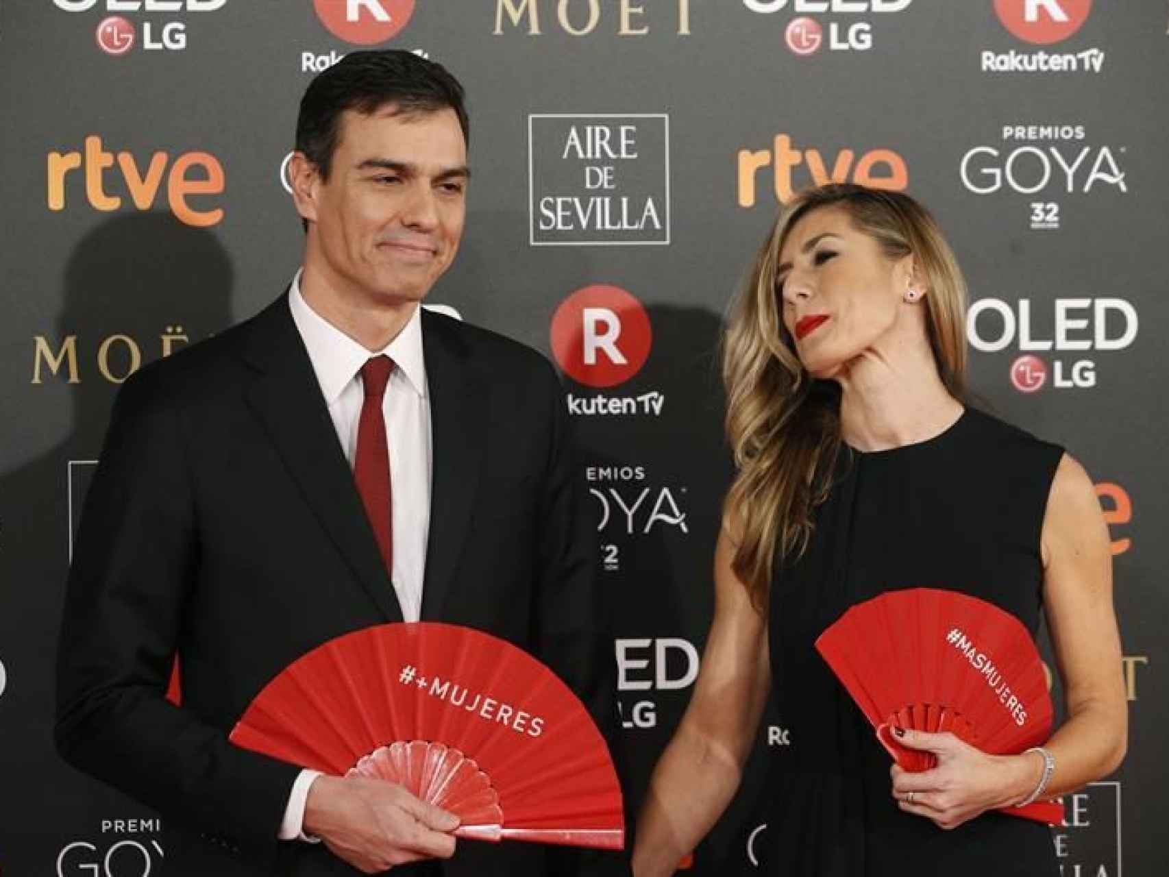 Sánchez y su mujer en los últimos Premios Goya.