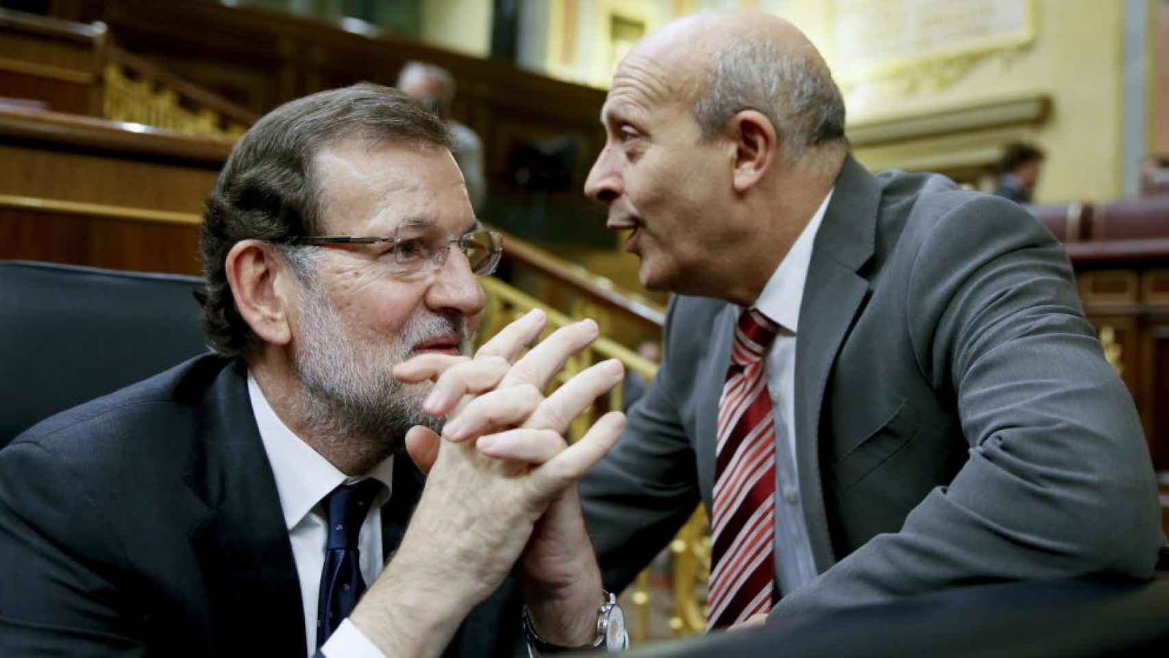 Rajoy y Wert en el Congreso.