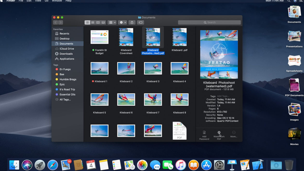 marca de agua documentos apple macos mojave
