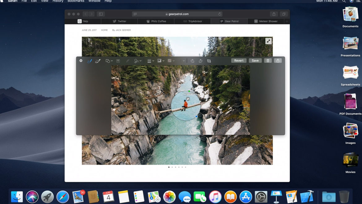 captura de pantalla macos mojave