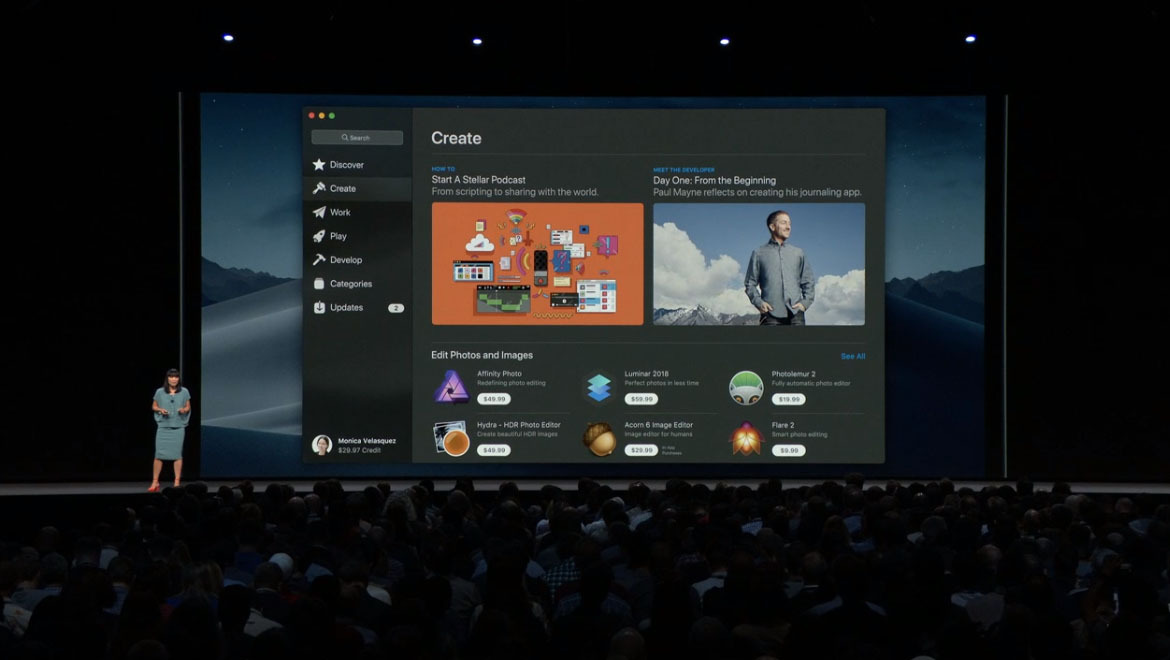 nuevo diseño apple app mac store macos mojave recomendaciones