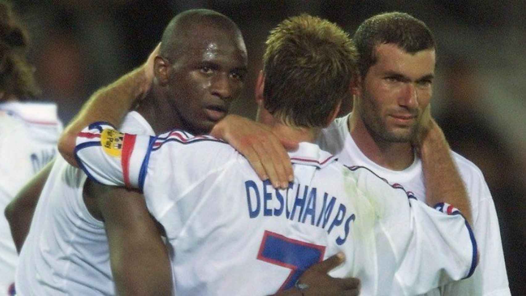 Thuram, Deschamps y Zidane con Francia. Foto fff.fr
