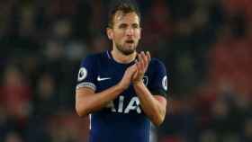 Kane celebra un gol con el Tottenham. Foto Twitter (@Spurs_ES)