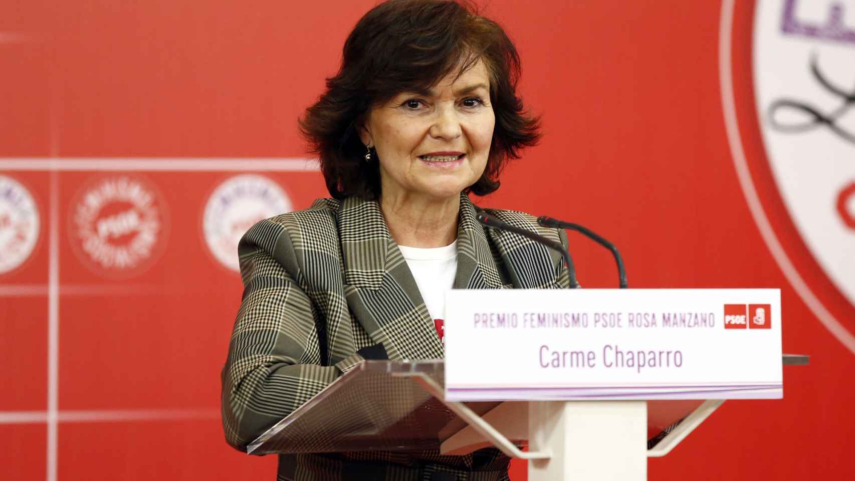 Carmen Calvo en un congreso del PSOE.