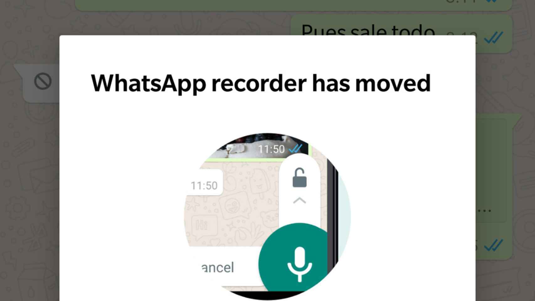 WhatsApp elimina la vieja grabadora de voz de la aplicación