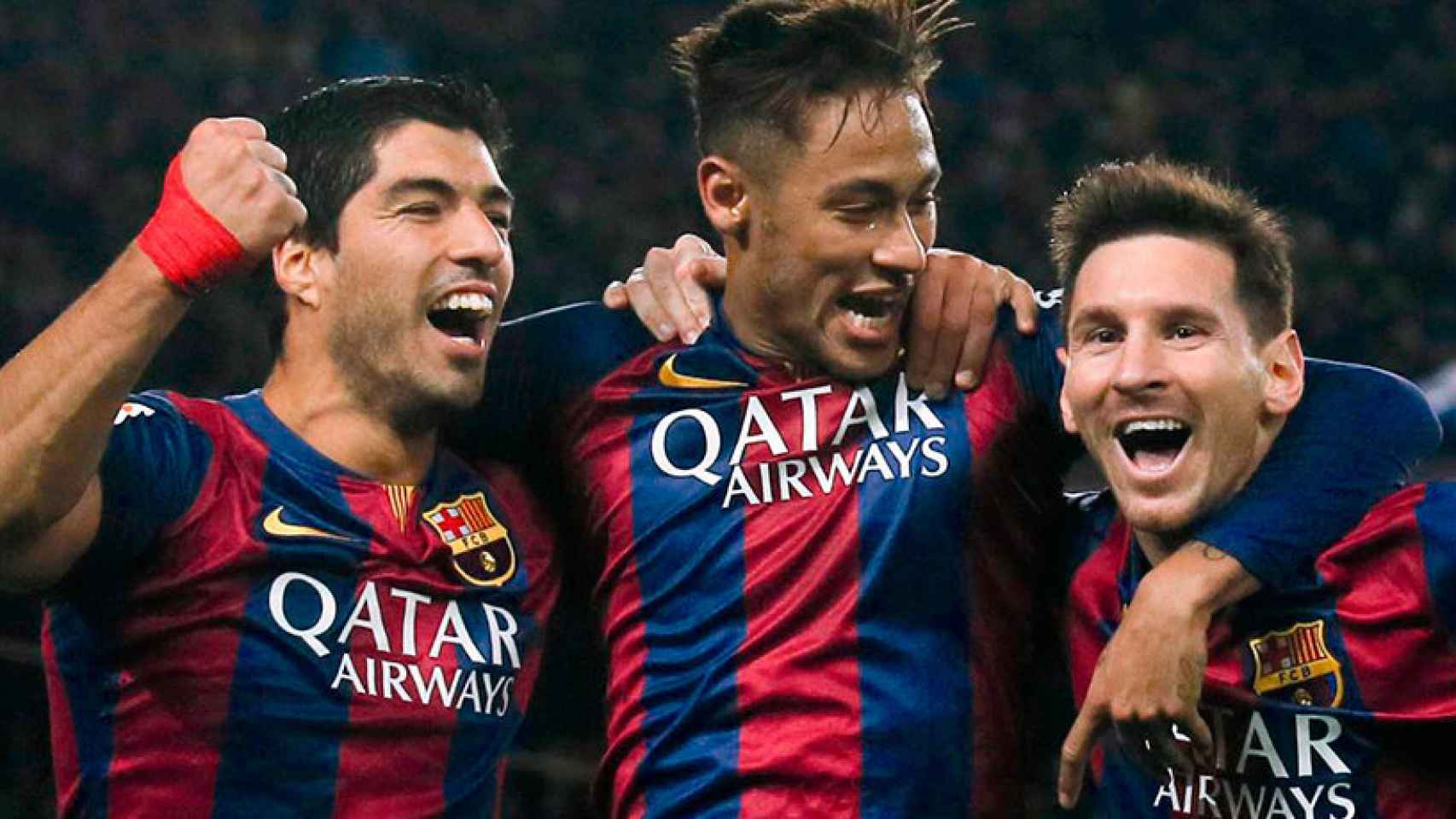 Luis Suárez, Neymar y Leo Messi