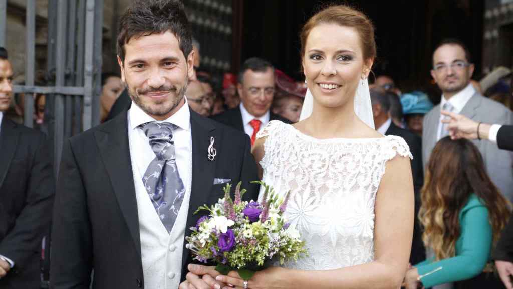 David DeMaría y Lola Escobedo el día de su boda.