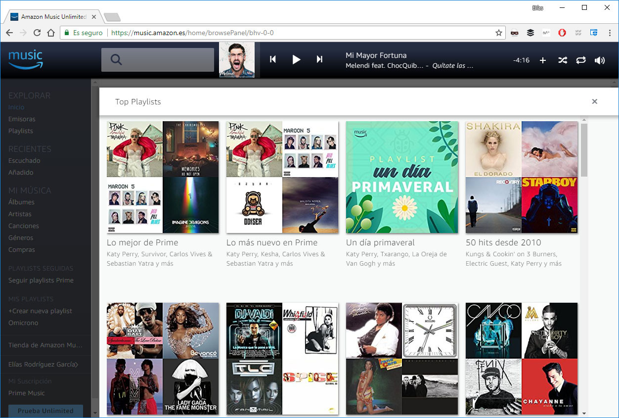 amazon prime music straming musica amazon listas de reproduccion