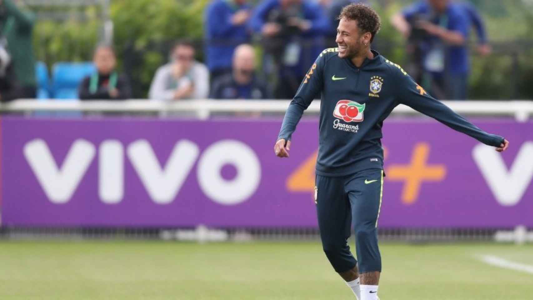 Neymar durante el entrenamiento de Brasil. Foto: Twitter (@CBF_futebol).