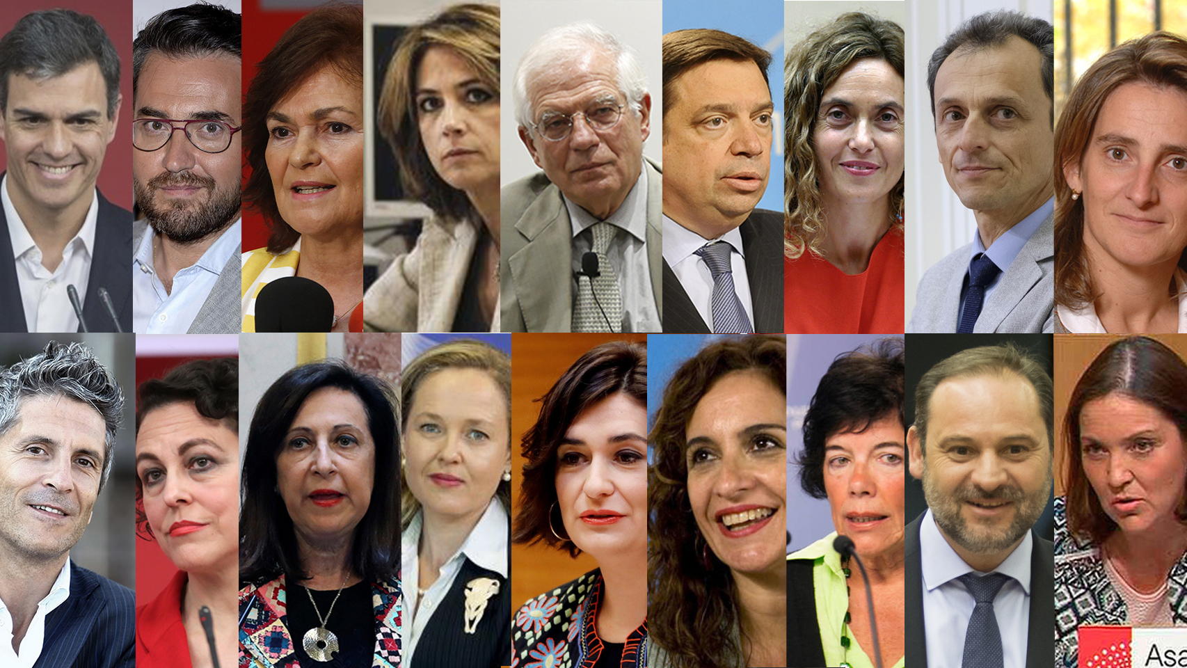 Las ministras y ministros del Gobierno de Pedro Sánchez