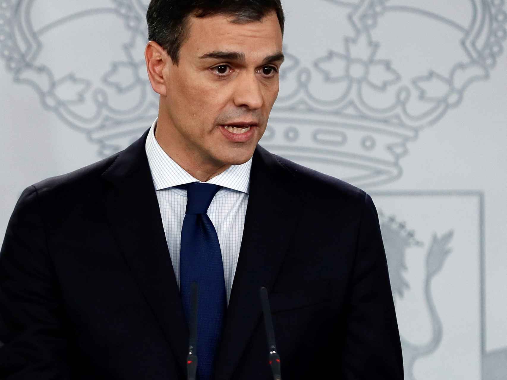 Pedro Sánchez, presidente del Gobierno, durante el anuncio de su gabinete.