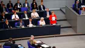 Ángela Merkel ante el parlamento