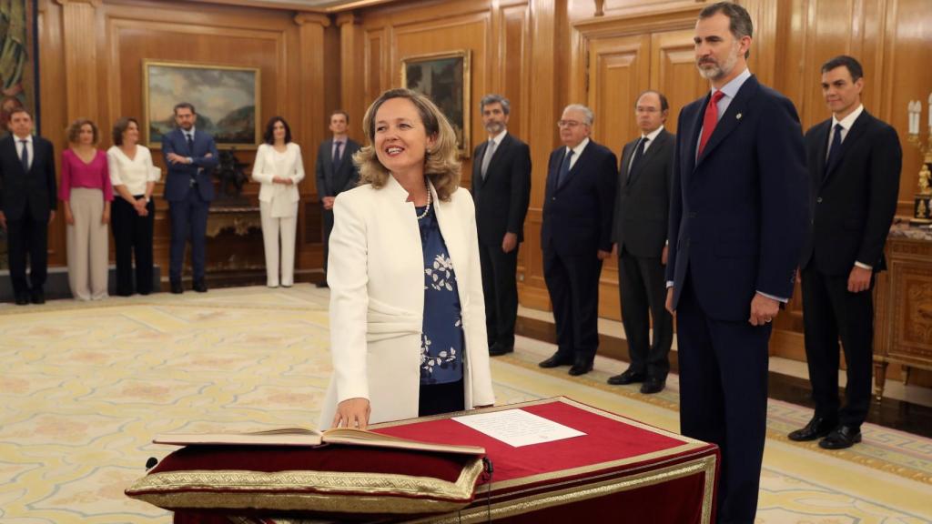 Nadia Calviño en la jura del cargo.